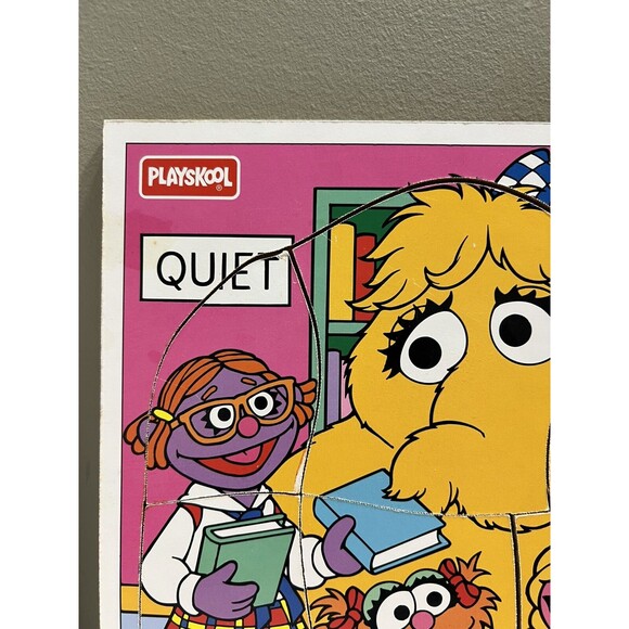 Vintage Wooden Playskool Tray Puzzles Sesame Street Mr. Snufflepagus Zoe 1994 - Picture 2 of 6